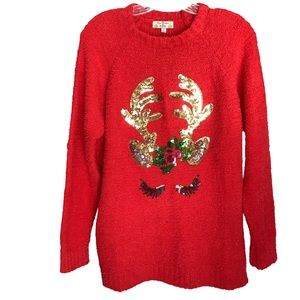 Holiday Sweater Red Women’s Size L